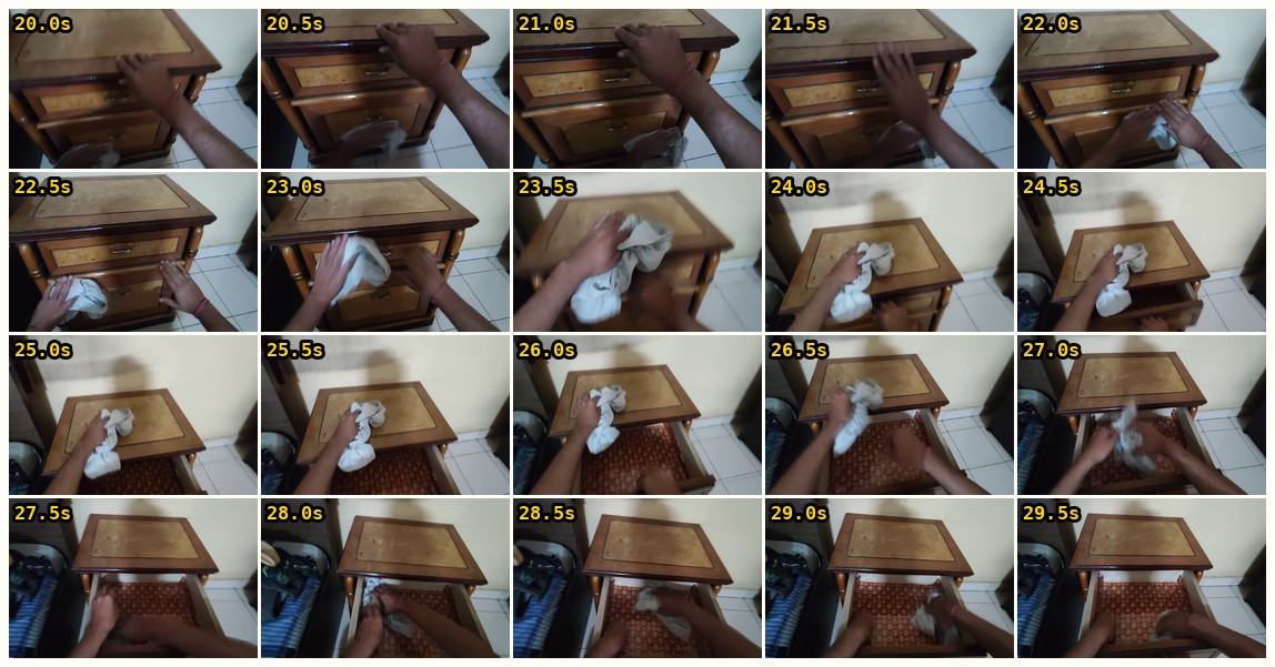 Contact sheet with yellow timestamps