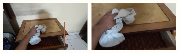 Heuristic centre box and the resulting crop